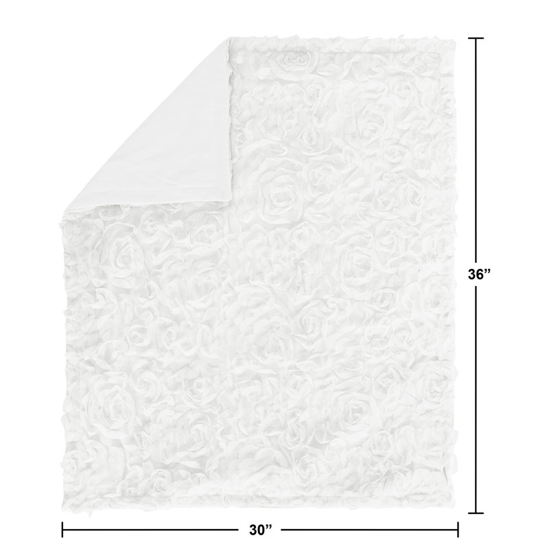 Couverture pour bébé Floral Rose, Blanc