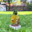 Adorable statue solaire en polyrésine et ananas jaune pour jardin