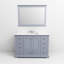 48 po De salle de bain gris foncé avec comptoir en quartz blanc, robinet, 46 miroirs et teinture, robinet de salle de bain