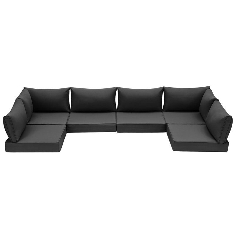 Coussin de siège / dossier de 4 po pour l'extérieur, Noir, noir, noir, noir