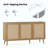 Sideboard Buffet Cabinet With 3 Rattan Doors,Modern Kitchen Storage Console Cabinet For Entryway Living Room-1585416705