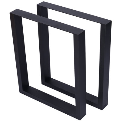 Pieds de table en métal 28 po x 28 po, pieds de table de salle à manger en acier robuste, ensemble de 2 pieds