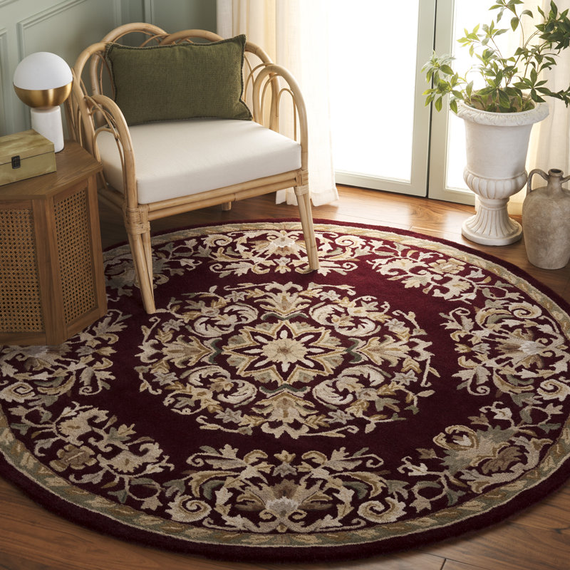 Balthrop Hand Tufted Wool Oriental Rug, Round 6'