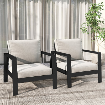 Chaise de patio en aluminium avec coussins