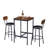 Rustic Bar Table Set With 2 PU Leather Bar Stools-32307145