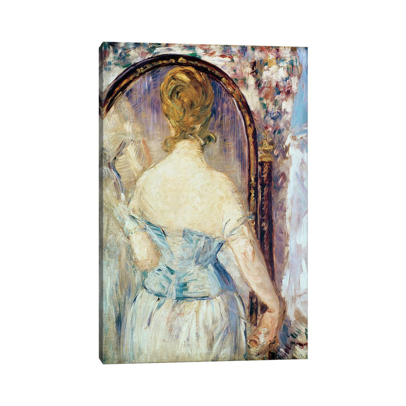 Woman Before A Mirror, 1876-77 by Edouard Manet - Wrapped Canvas Gallery-Wrapped Canvas Giclée