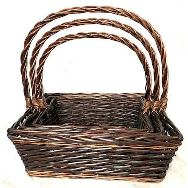 Ensemble de 3 paniers en osier, 1, H 16 po x l 16 po x P 12 po