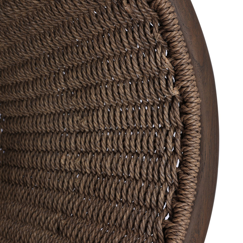 Kernan Basket-Single Twisted Black Hyacinth, Dark Textured Woven
