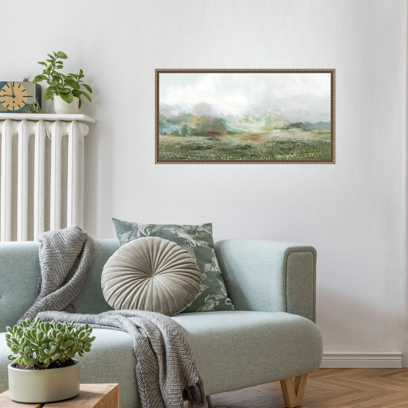 «Serene Morning Meadow Scene» par PI Studio, reproduction d'art sur toile encadrée