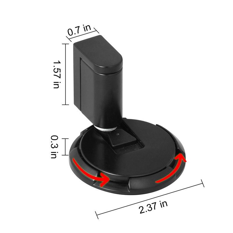 Butoir de porte coupe-vent en laiton, Noir mat, 1
