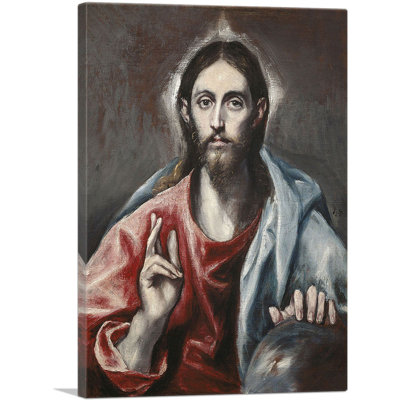 «Christ Blessing» par El Greco, reproduction d'art sur toile tendue