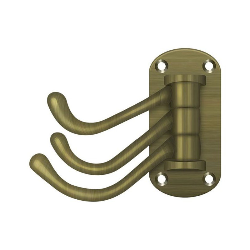 Triple Robe Hook, Antique Brass