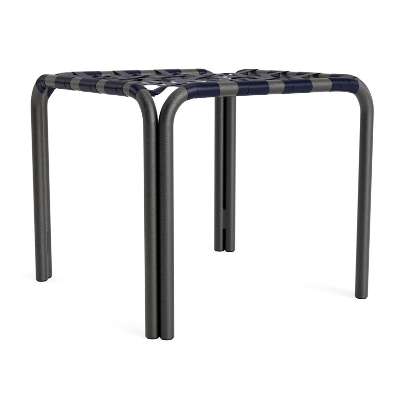 Kantan Outdoor Square Side Table, Textured Pewter, Marine
