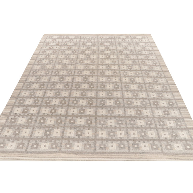 Scandinavian Wool Geometric Area Rug, Rectangle 9' x 12'