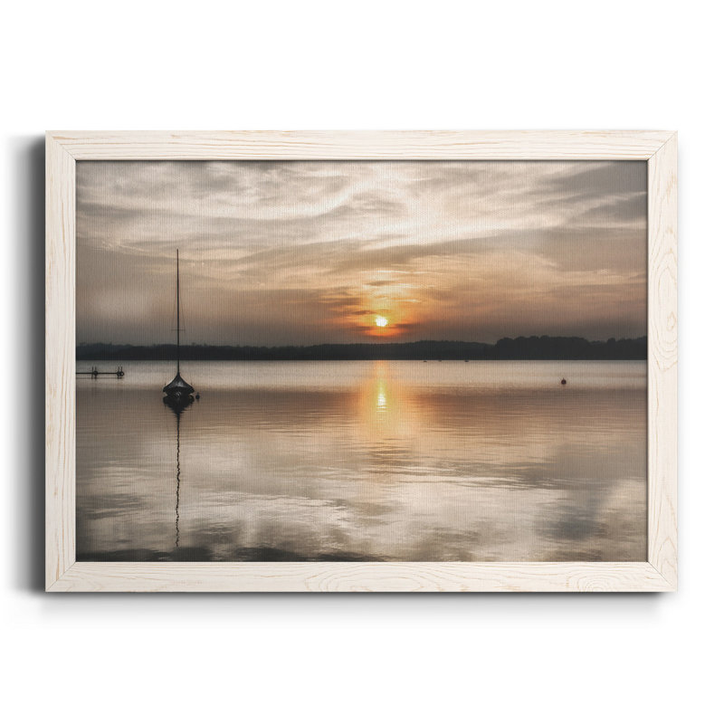 Doux coucher de soleil - Photographie de cadre photo sur toile, H 20 po x l 17 po x P 1,5 po, Blanc