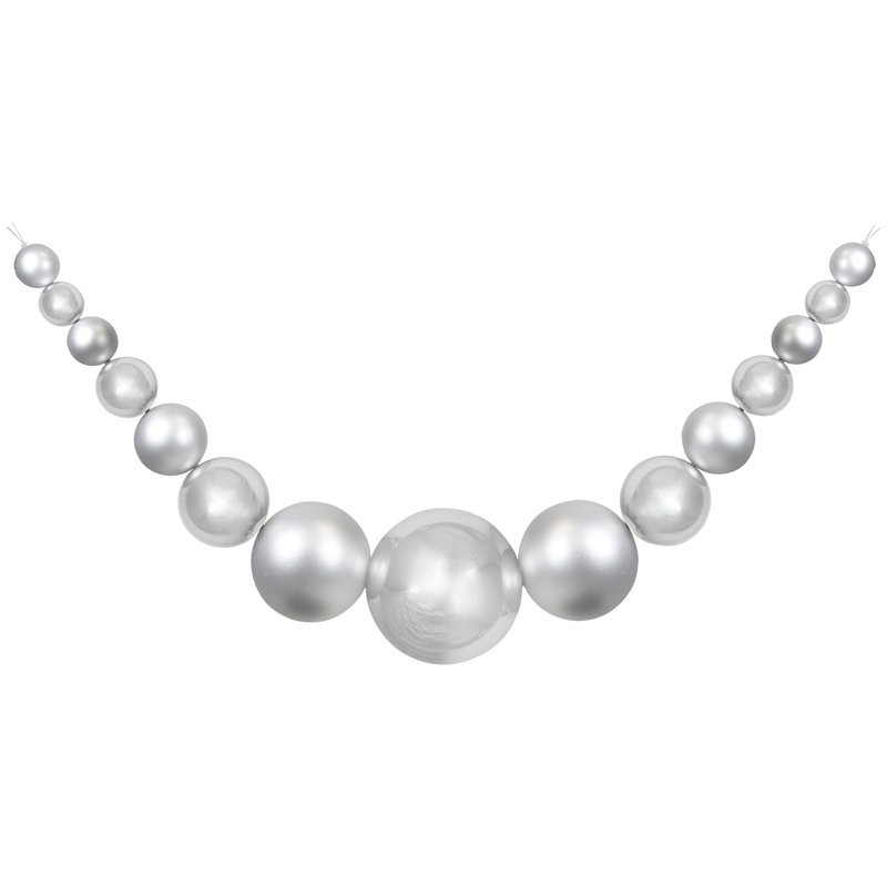 Ornement boule de Noël incassable 6 pi brillant et mat, Argent