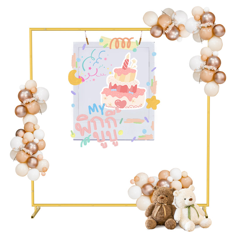 Support en métal en forme d'arche carrée, cadre en arche de mariage pour guirlande de ballons, arrangement floral, décoration d'anniversaire et d'événement