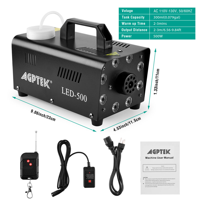 Machine à fumée à DEL 500W avec effet de lumières colorées