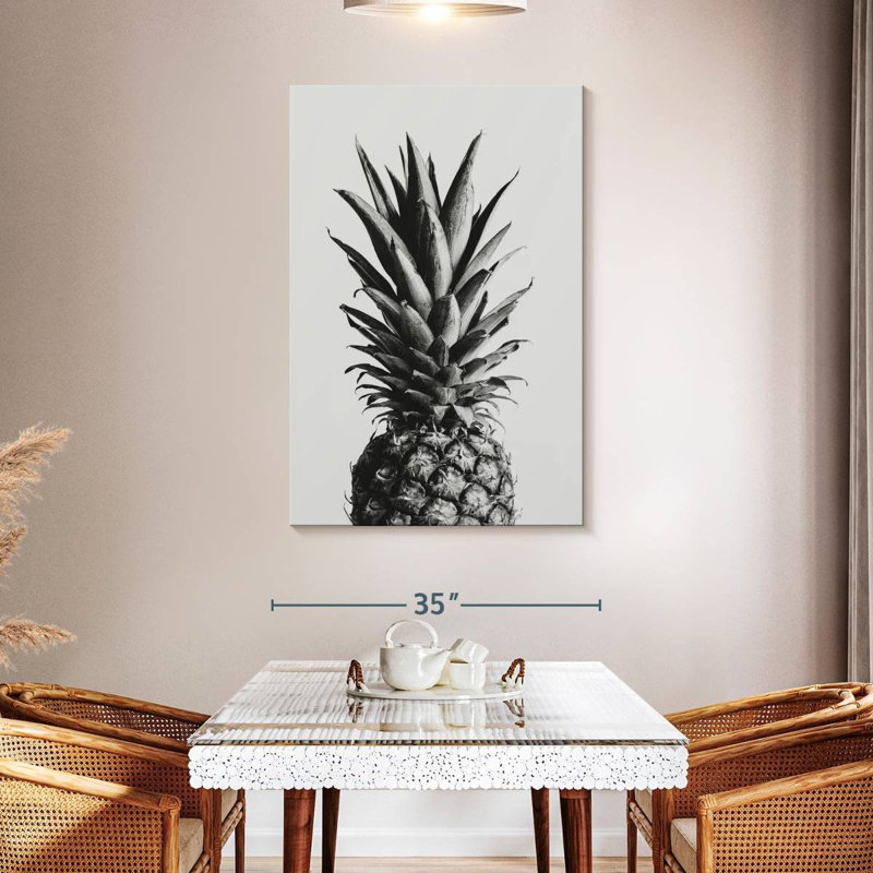 Yarlin Pineapple Black And White I, 48" H x 32" W