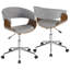 Office Chair In Walnut And Cream-142175614