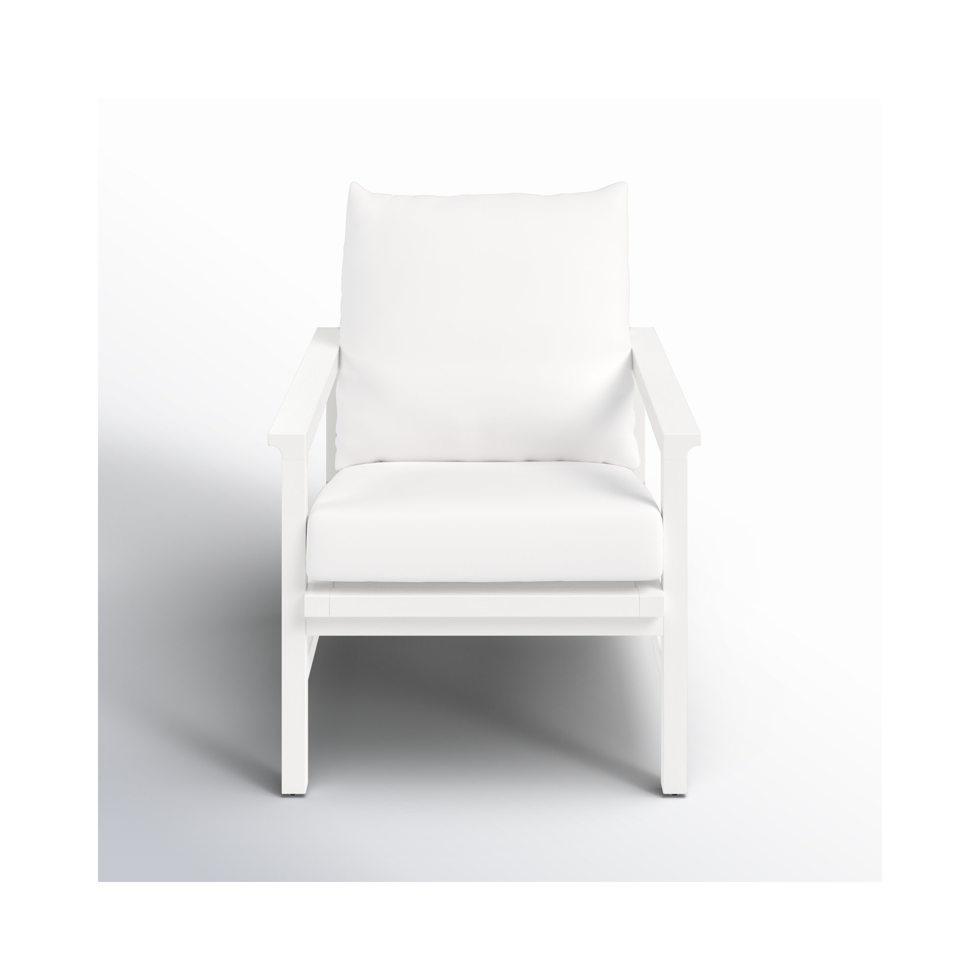 Kelle Upholstered Armchair, White/Natural