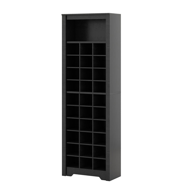 Modern 30-Shoe Cubby Console, Black