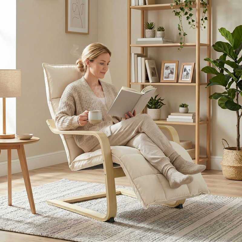 Upholstered Armchair, Cream