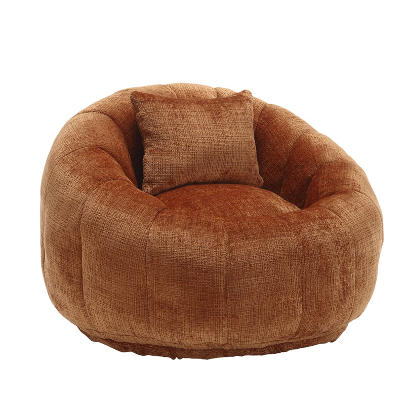 Stylish Plush Bean Bag, Orange Chenille