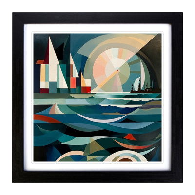 Seascape Constructivism No.4 - Single Picture Frame Print on Wood
