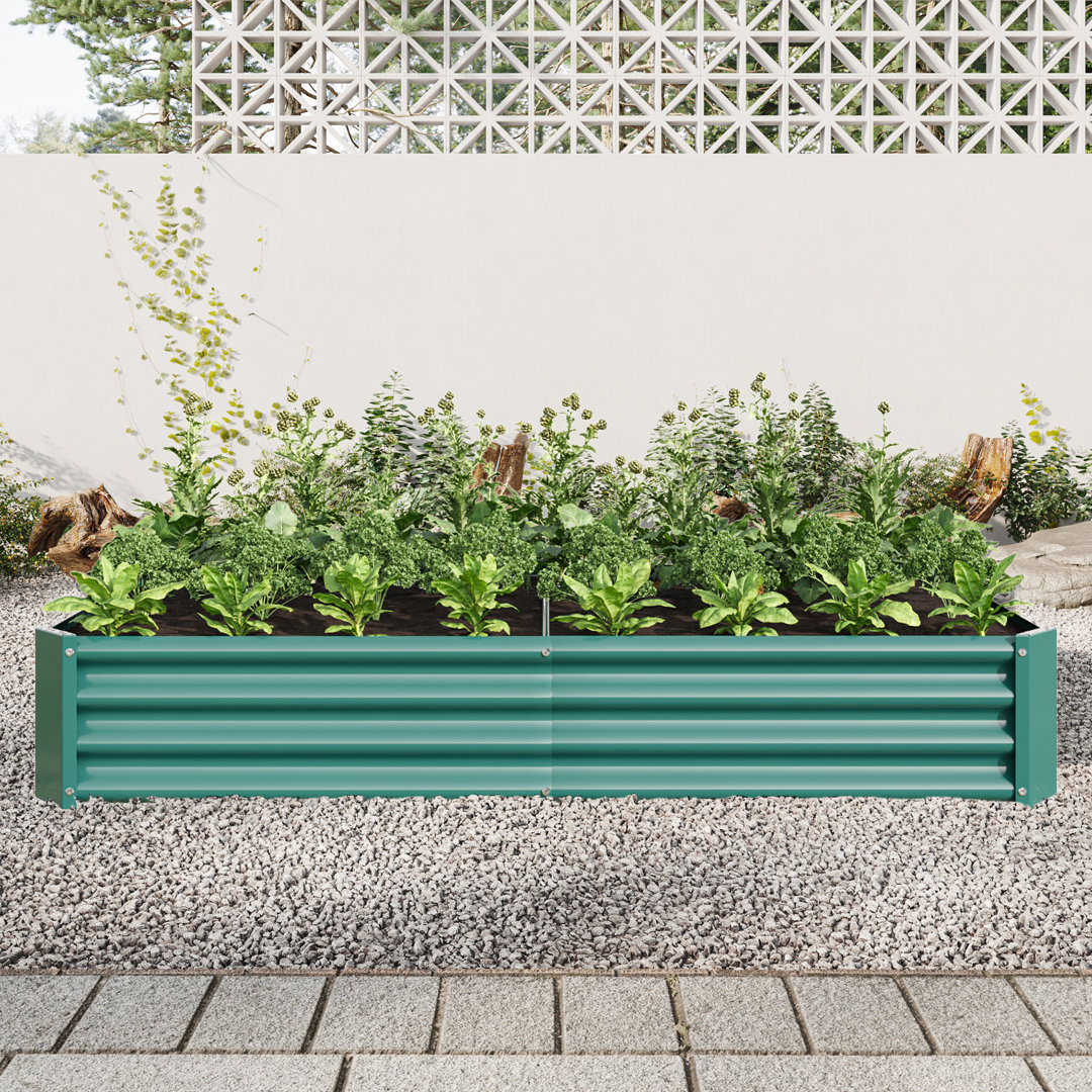 Arwid 6 ft x 3 ft x 1 ft Raised Garden Planter Bed, Metal Rectangle Raised Garden Bed Arlmont & Co. 