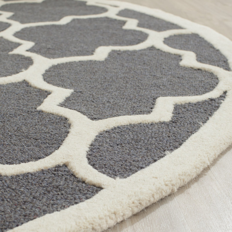 Cannen Hand Tufted Wool Geometric Rug, Round 10'