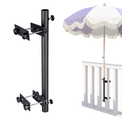  Patio Umbrella Holder Adjustable for Deck Railing Balcony Porch Patio Outdoor Restaurant Portable Cart