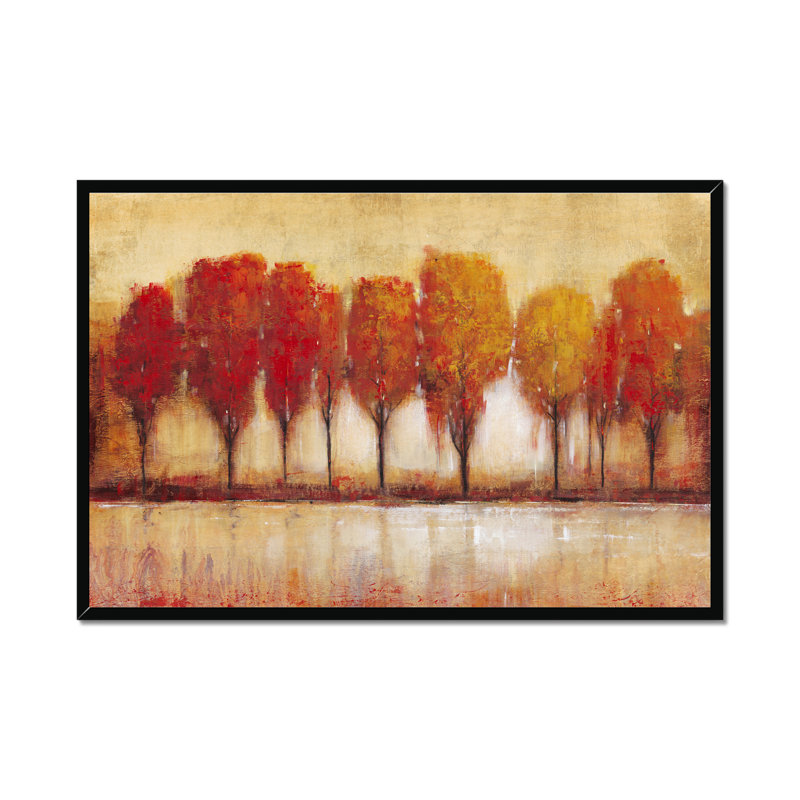 Autumn Water's Edge - Wrapped Canvas Print, Black Framed Paper Print, 34cm H x 50cm W