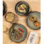  Ensemble de 12 assiettes et bols en porcelaine légère 12 pièces, ensemble de vaisselle en céramique pour 4 personnes, ensemble de vaisselle résistant aux égratignures, va au micro-ondes et au lave-vaisselle, brun-796529550