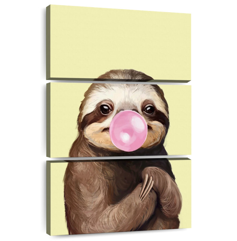 Ketti Bubble Gum Sloth I, 65" H x 42" W