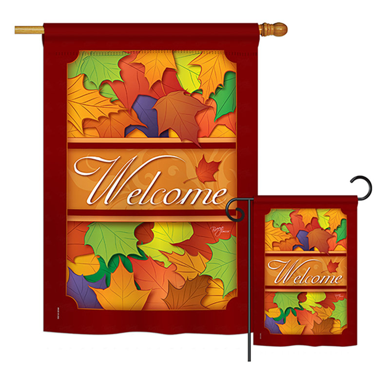 Double Sided 28 in. H x 18.5 in. W Polyester Thanksgiving Flag set