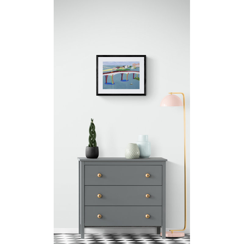 Clearwater Bridge Print by Sue Graef, Black Framed Paper, 16" H x 20" W