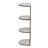 Laurece 4-Tier Modern Half Round Design Bookcase with Marble Shelf