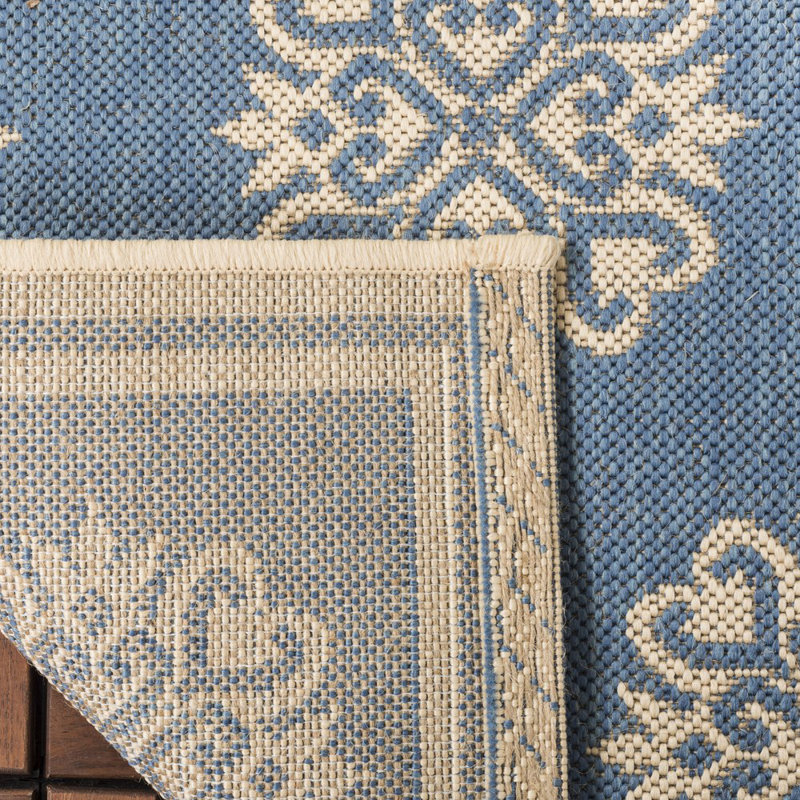 Goodson Geometric Hand Woven Indoor / Outdoor Area Rug, Round 201 cm