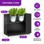 Boîte à fleurs de 30 po de hauteur en métal noir avec tablette centrale, jardinière rectangulaire pour l'extérieur pour jardin, cour, l 36 po x P 11 po x H 30 po, assemblage facile en 5 minutes, trous de drainage et pieds réglables-219155756