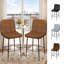 Mordern Upholstered Metal Counter Height Bar Stools(Set of 2)-1715447855