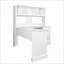 Bureaux: Bureau d'ordinateur avec rehausse, blanc antique, l 60 po x P 60 po x H 65 po | Panneau de fibres à densité moyenne | Blanc