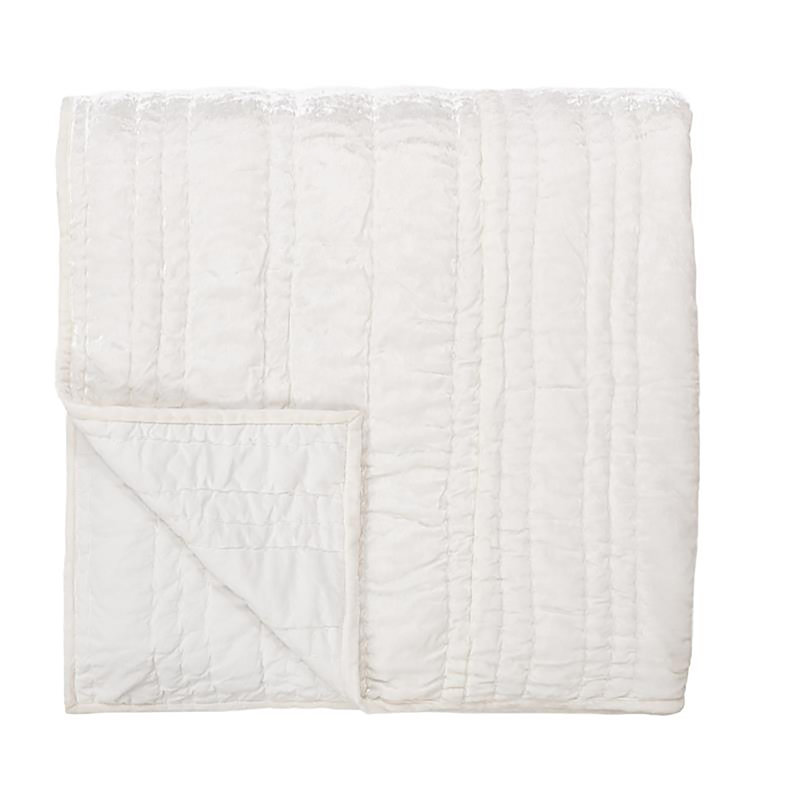 Seville 4-Piece Velvet Fabric Quilt Set, White