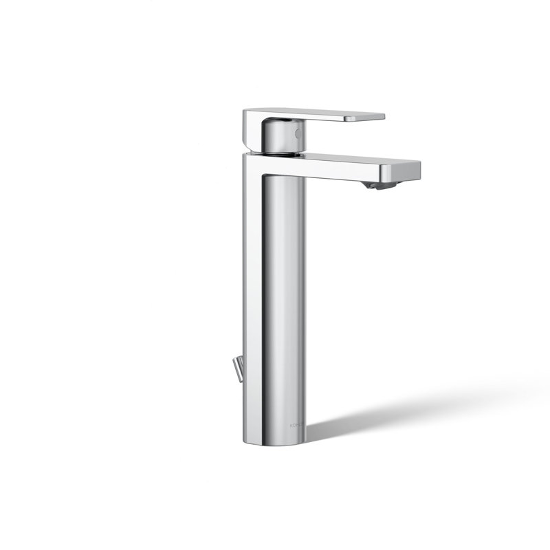 Parallel Tall Single-Handle Bathroom Sink Faucet, Single-Hole Faucet with Pop-Up Drain, 1.2 GPM, Polished Chrome, 1