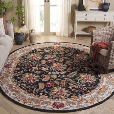 Helena Oriental Handmade Tufted Wool Black Area Rug