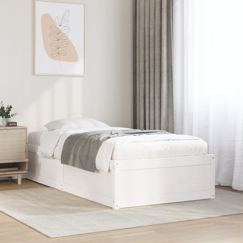 Eringate Solid Wood Bed, White, UK Double - DE 135 x 190 cm