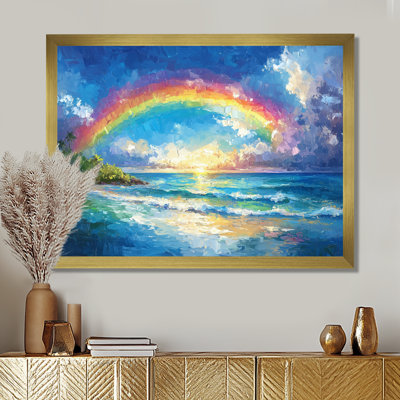 Arc-en-ciel dans les îles tropicales - art mural arc-en-ciel