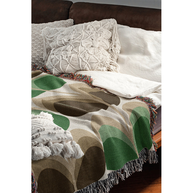 Jeté en mélange de coton rétro, L 80 po x l 60 po, Vert