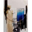 Blue Minimalist Abstract II - Minimalisme, horloges murales asymétriques en métal, impression d'horloge murale bleue-106136215