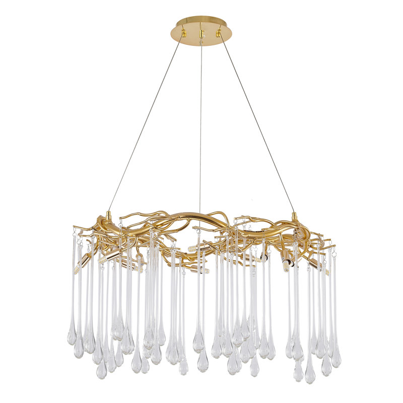 Lustre géométrique unique à 12 lumières